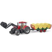 BRUDER Case IH Optum 300CVX and Bale Transport Trailer