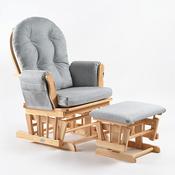 Brompton Glider Chair with Foot Stool - Natural/Grey image