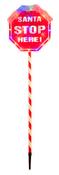 110cm Santa Stop Sign with Multicolour Lights