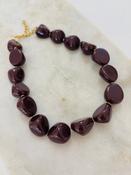 Oreda Beaded Necklace Plum