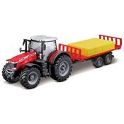 Bburago 10cm Massey Fergusson 8740S Tractor with Bale Trailer