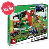 Bburago Farmland Playset Horse Stable w/Diecast New Holland Tractor