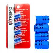 Premium Aluminium Valve Caps Blue Set of 4 Pieces image