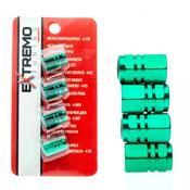 Premium Aluminum Valve Caps Green 4Pcs