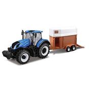 Bburago New Holland T7HD Tractor with Horse Trailer 1:32