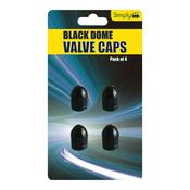 Simply Dome Valve Caps Black 4 Pce
