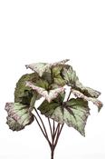 Artificial Begonia leaves bush 25cm grey/purple image