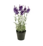 Artificial Lavender bush 28cm dark blue in plastic pot 9cm image