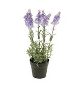 Artificial Lavender bush 28cm light blue in plastic pot 9cm image