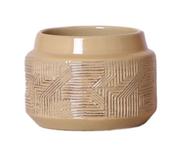 Ceramic Home Maze Khaki Pot 6cm image