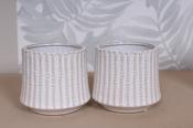 Ceramic Pot K.09cm(x18)155-11 wit ribbe image