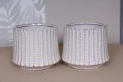 Ceramic Pot K.12cm(x12)155-13 wit ribbel