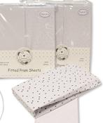 2Pack Fitted Pram Sheets