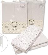 2 Pack Fitted Cot Sheets