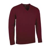 Glenmuir Mens Wilkie Merino V Neck Golf Sweater Bordeaux