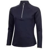 Green Lamb Olive Zip Neck Top Navy image