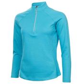 Green Lamb Olive Zip Neck Top Peacock Blue image