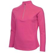 Green Lamb Olive Zip Neck Top Raspberry Pink image