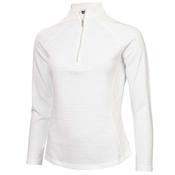 Green Lamb Olive Zip Neck Top White