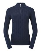 Pure Golf Margot Quarter Zip Lined Top Navy