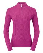 Pure Golf Margot Quarter Zip Lined Top Plum
