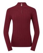 Pure Golf Margot Quarter Zip Lined Top Merlot