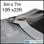 3m x 7m Extra Heavy Duty Tarpaulin (260gsm) | Silver/Black Waterproof Cover