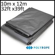 10m x 12m Heavy Duty Tarpaulin (210gsm) | Silver/Brown Waterproof Cover