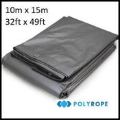 10m x 15m Heavy Duty Tarpaulin (210gsm) | Silver/Brown Waterproof Cover