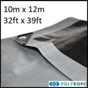 10m x 12m Extra Heavy Duty Tarpaulin (260gsm) | Silver/Black Waterproof Cover