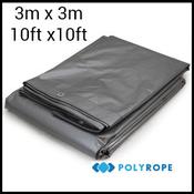3m x 3m Heavy Duty Tarpaulin (210gsm) | Silver/Brown Waterproof Cover