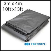 3m x 4m Heavy Duty Tarpaulin (210gsm) | Silver/Brown Waterproof Cover