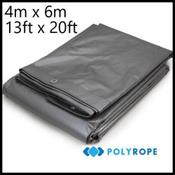 4m x 6m Heavy Duty Tarpaulin (210gsm) | Silver/Brown Waterproof Cover