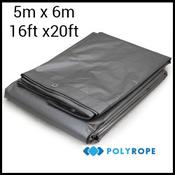 5m x 6m Heavy Duty Tarpaulin (210gsm) | Silver/Brown Waterproof Cover