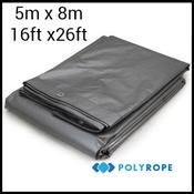 5m x 8m Heavy Duty Tarpaulin (210gsm) | Silver/Brown Waterproof Cover