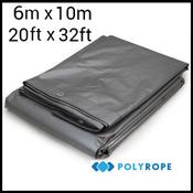 6m x 10m Heavy Duty Tarpaulin (210gsm) | Silver/Brown Waterproof Cover
