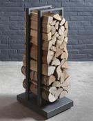Tower Black Metal Firewood Rack – Modern Vertical Log Holder image