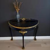 Luxurious Black and Gold Half-Moon Console Table image
