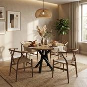 Moniq Round Extendable Table fi 100+40 Loft Style Laminated Top