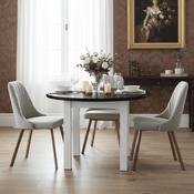 White &amp; Black Round Laminate Extendable Table Ø100+40 image