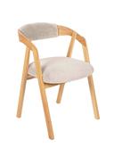 Oak Dining Armchair – Grey Plush Upholstered, Stackable image