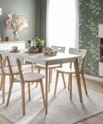 Primo Pst140 Extendable Dining Table 140-180x80 cm Matt White / Riviera Oak image