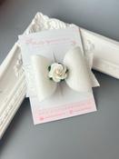 White Felt Flower Bow image