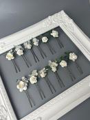 White / Off White  or Ivory  Flower Pins