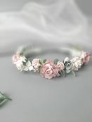 Soft pink &amp; Ivory Flower Headband image