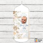 Christening Candle - Earthy Leaf - Pink