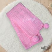 Pom Pom Blanket - Baby Pink image