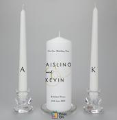 Wedding Candle - Simple gold &amp; black