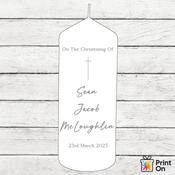 Christening Candle - Single Cross - Silver