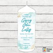 Christening Candle - Teal &amp; Gold Dust